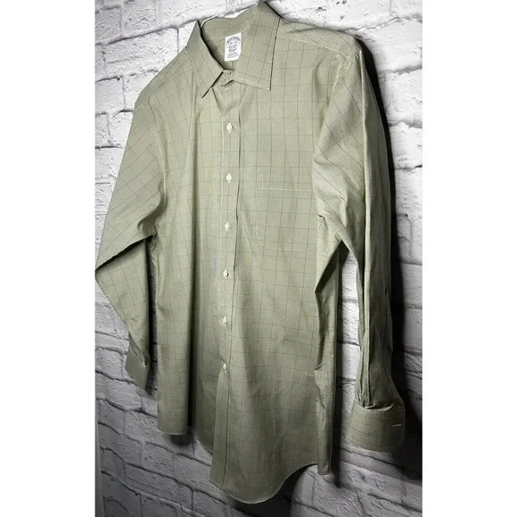 Brooks Brothers Classic 100% Supima Cotton Dress Shirt Men's Green 16 1/2 - 32 - Picture 2 of 9